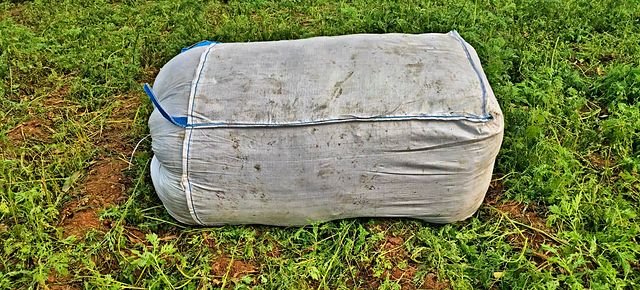 A wrapped silage bale in the field
